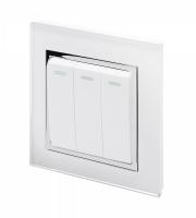 Crystal CT (Retractive/Pulse) Light Switch 3 gang White